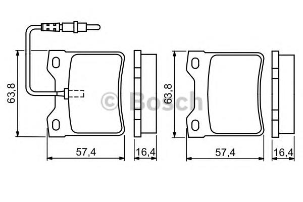 0986494055 Bosch sapatas do freio traseiras de disco