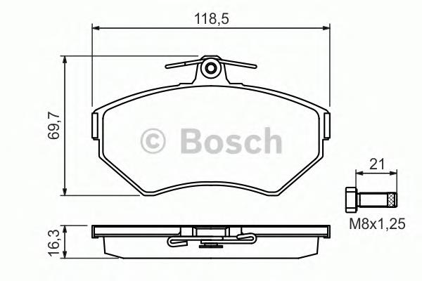 0986494010 Bosch sapatas do freio dianteiras de disco
