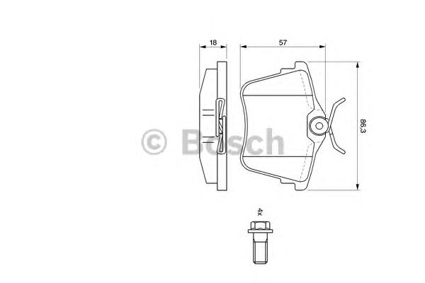 0986494095 Bosch sapatas do freio traseiras de disco