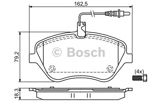 0 986 494 098 Bosch sapatas do freio dianteiras de disco