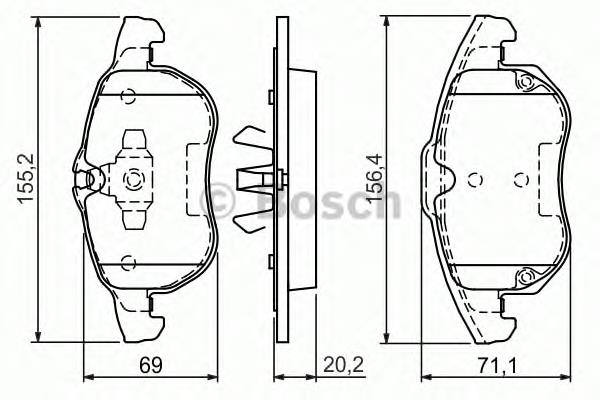 0986494073 Bosch sapatas do freio dianteiras de disco