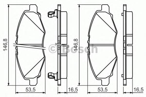 Передние тормозные колодки 0986494326 Bosch