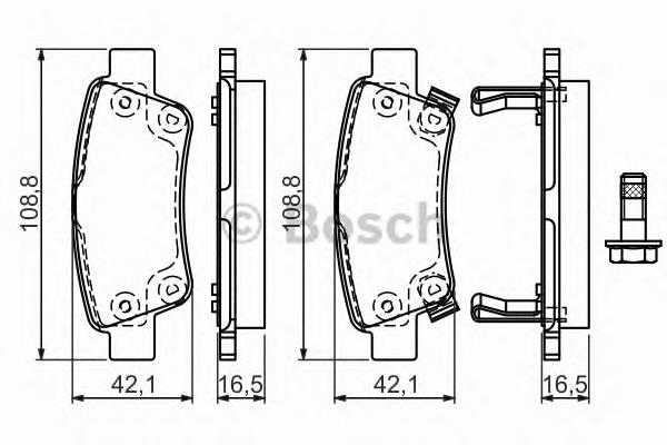 0 986 494 329 Bosch sapatas do freio traseiras de disco