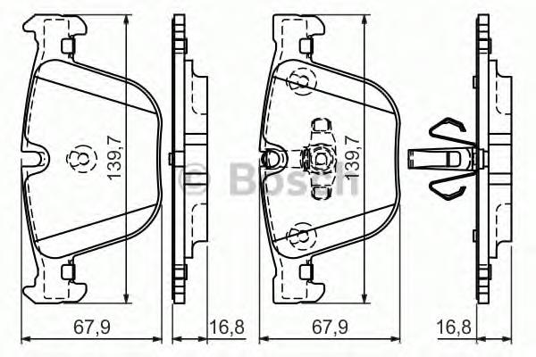 0986494339 Bosch sapatas do freio traseiras de disco