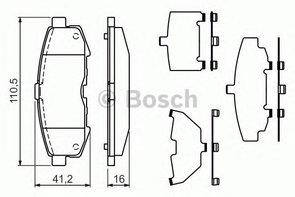 0986494319 Bosch sapatas do freio traseiras de disco