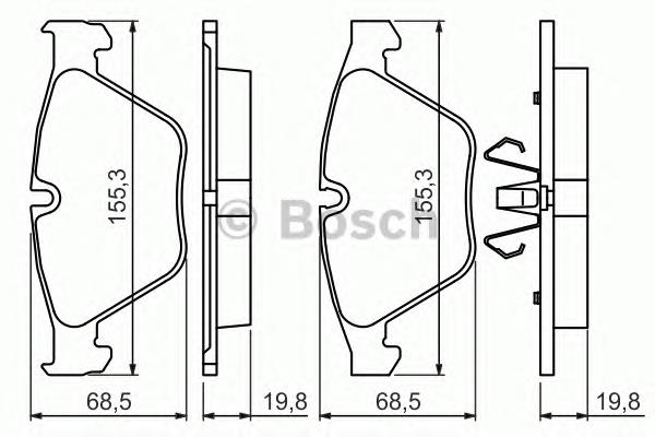 0986494354 Bosch sapatas do freio dianteiras de disco