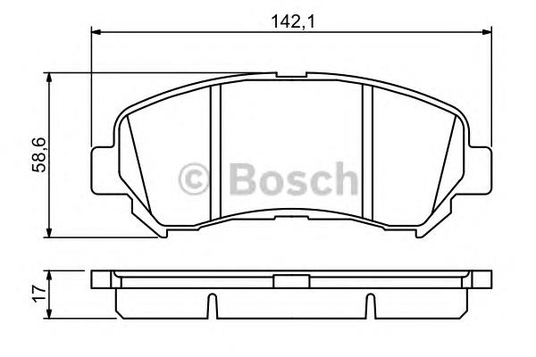 0986494244 Bosch sapatas do freio dianteiras de disco