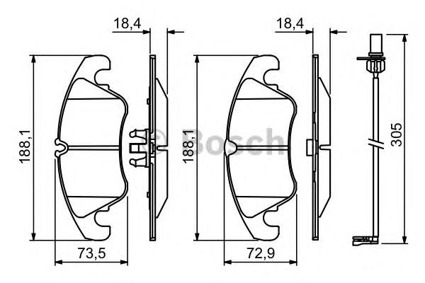 0986494259 Bosch sapatas do freio dianteiras de disco