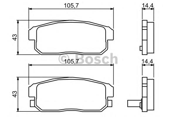 0986494223 Bosch sapatas do freio traseiras de disco