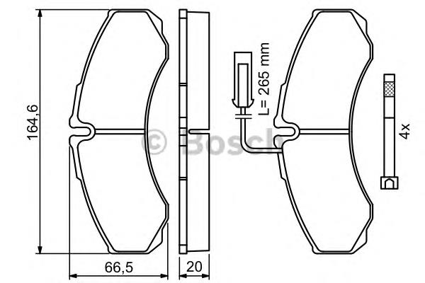 0 986 494 239 Bosch sapatas do freio traseiras de disco