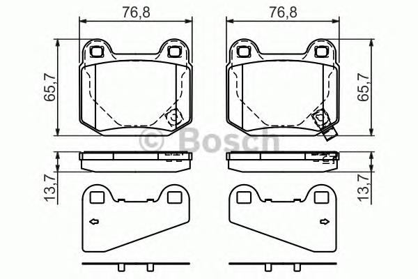 0986494229 Bosch sapatas do freio traseiras de disco