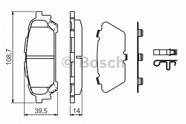 0986494232 Bosch sapatas do freio traseiras de disco