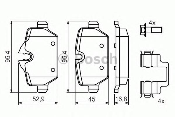 0986494269 Bosch sapatas do freio traseiras de disco