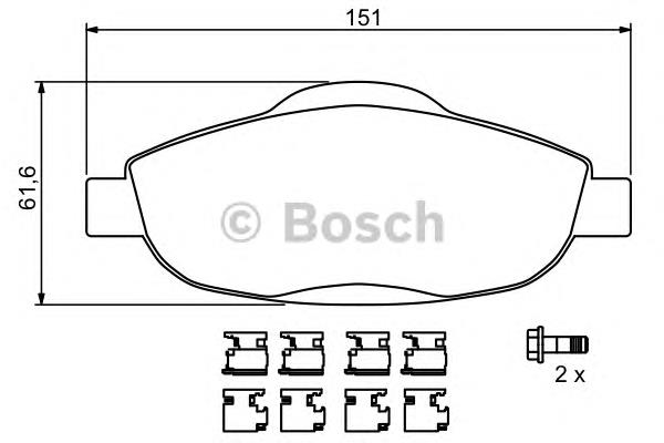 0986494261 Bosch sapatas do freio dianteiras de disco