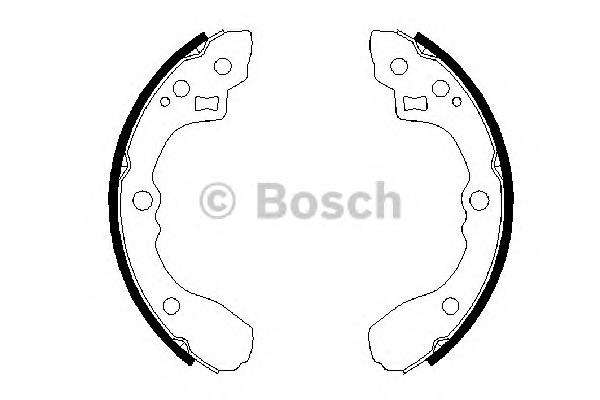 0 986 487 687 Bosch sapatas do freio traseiras de tambor