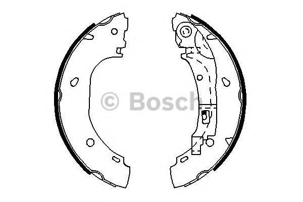 0986487701 Bosch sapatas do freio traseiras de tambor