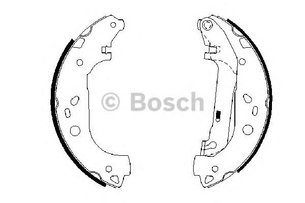 0 986 487 667 Bosch sapatas do freio traseiras de tambor