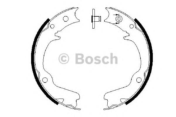 0 986 487 681 Bosch sapatas do freio de estacionamento