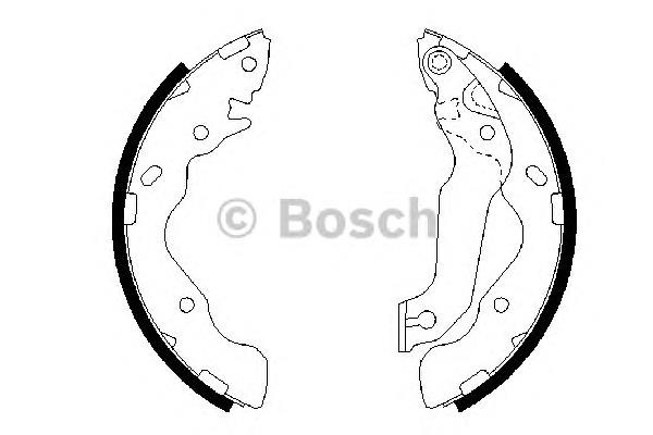 0 986 487 673 Bosch sapatas do freio traseiras de tambor