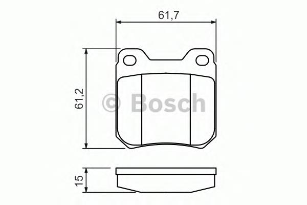 0986490500 Bosch sapatas do freio traseiras de disco