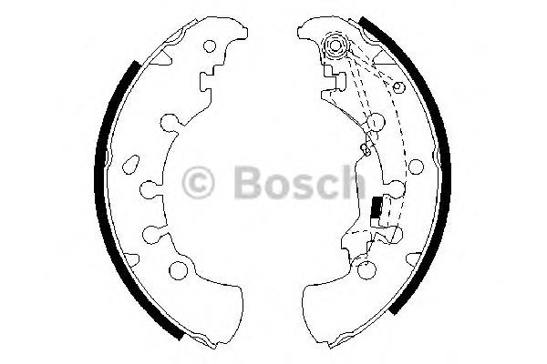 0986487716 Bosch sapatas do freio traseiras de tambor