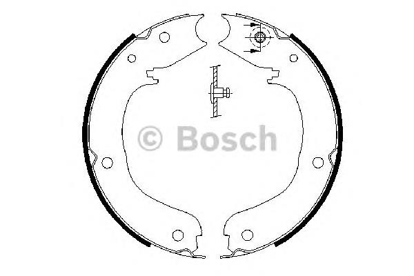 0 986 487 710 Bosch sapatas do freio de estacionamento