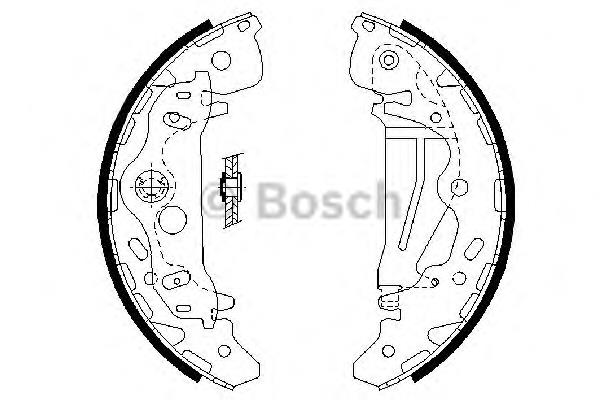 0986487709 Bosch sapatas do freio traseiras de tambor