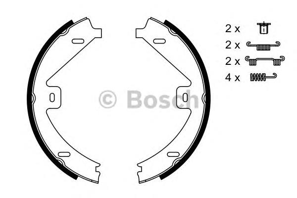 0986487752 Bosch sapatas do freio de estacionamento