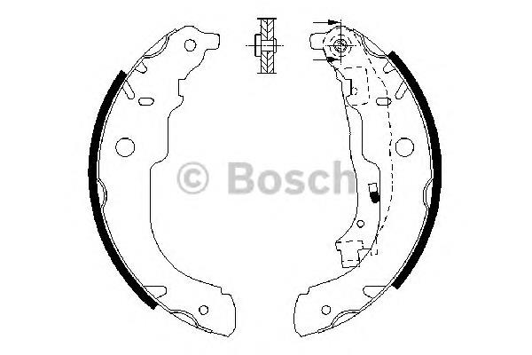 0 986 487 721 Bosch sapatas do freio traseiras de tambor