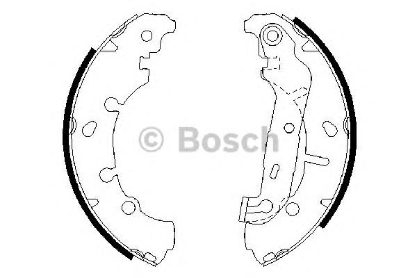 0986487599 Bosch sapatas do freio traseiras de tambor