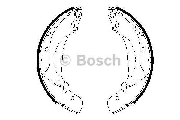 0 986 487 642 Bosch sapatas do freio traseiras de tambor