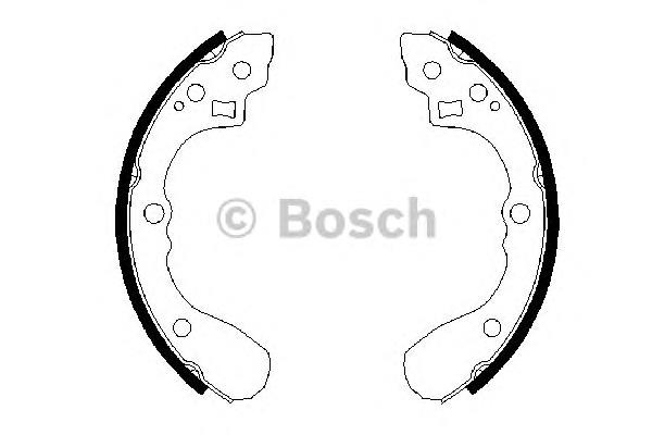 Sapatas do freio traseiras de tambor 0986487636 Bosch