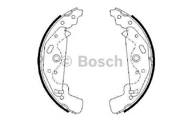 0 986 487 643 Bosch sapatas do freio traseiras de tambor