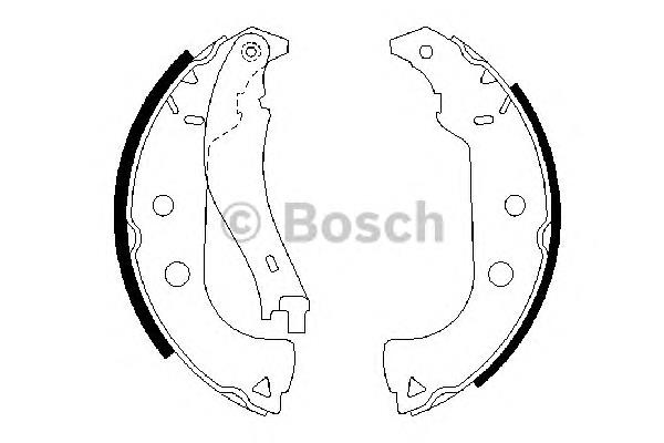 Sapatas do freio traseiras de tambor 0986487629 Bosch