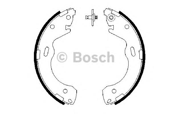 0986487654 Bosch sapatas do freio traseiras de tambor