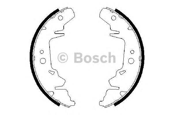0 986 487 659 Bosch sapatas do freio traseiras de tambor