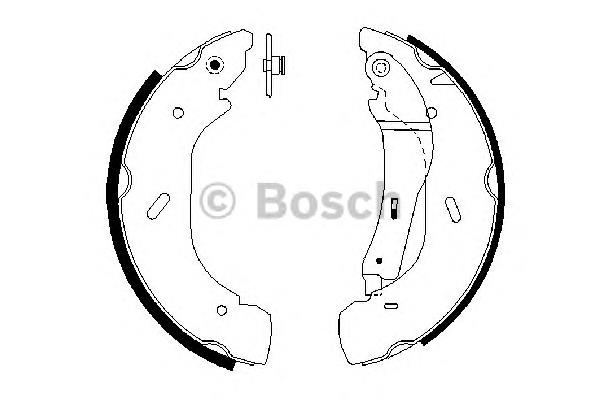 0 986 487 612 Bosch sapatas do freio traseiras de tambor