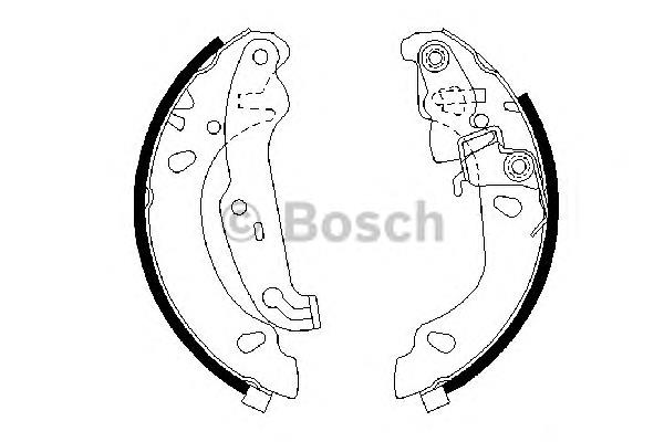 Купить 0986487624 Bosch Задние барабанные тормозные колодки