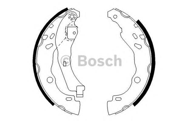 0 986 487 627 Bosch sapatas do freio traseiras de tambor