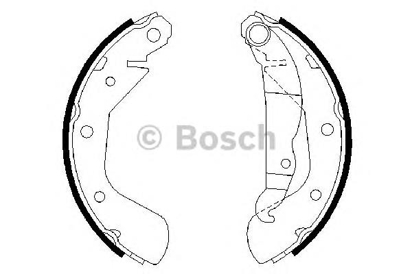 0 986 487 613 Bosch sapatas do freio traseiras de tambor