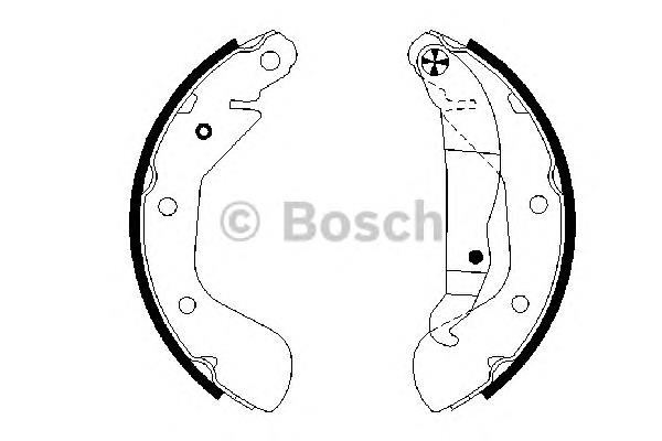 0986487614 Bosch sapatas do freio traseiras de tambor