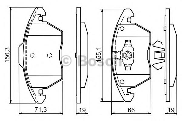 0986424825 Bosch sapatas do freio dianteiras de disco