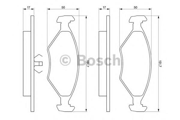 0986460986 Bosch sapatas do freio dianteiras de disco