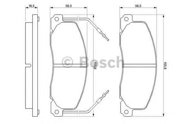 0986460946 Bosch sapatas do freio dianteiras de disco