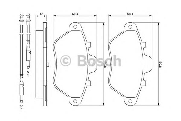 Передние тормозные колодки 0986460956 Bosch