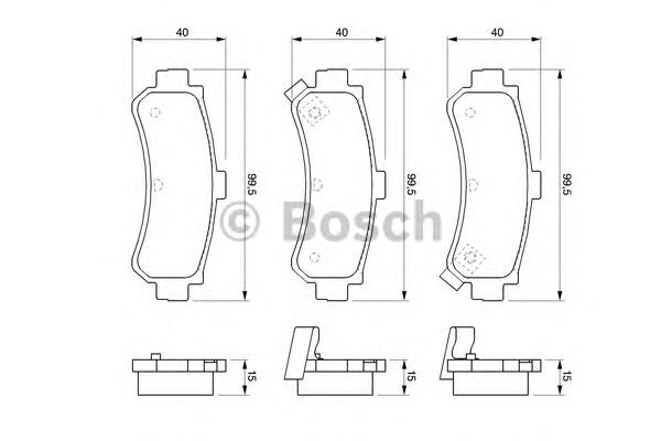 0 986 424 734 Bosch sapatas do freio traseiras de disco