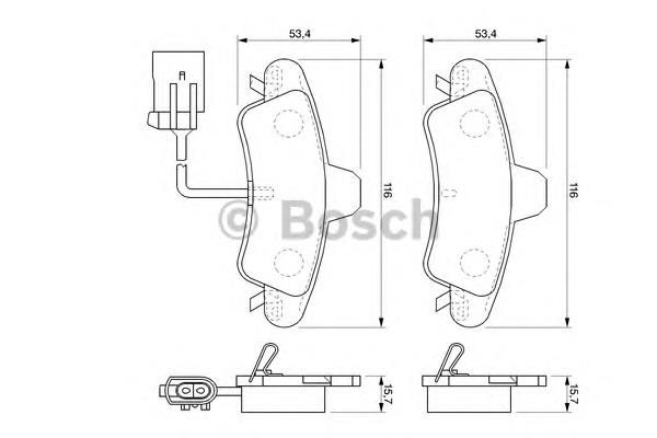 0 986 424 745 Bosch sapatas do freio traseiras de disco