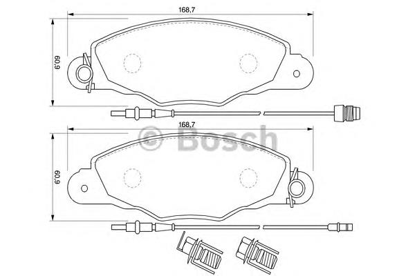 0986424746 Bosch sapatas do freio dianteiras de disco