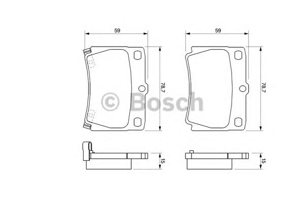 0986424711 Bosch sapatas do freio traseiras de disco