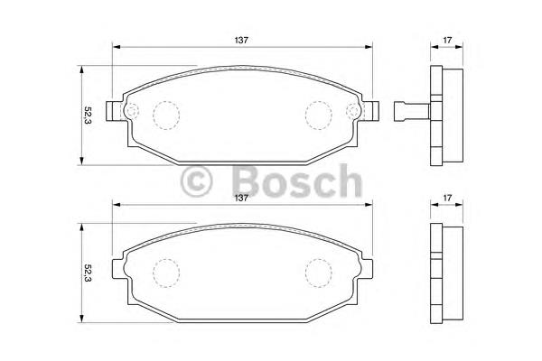 0986424727 Bosch sapatas do freio dianteiras de disco